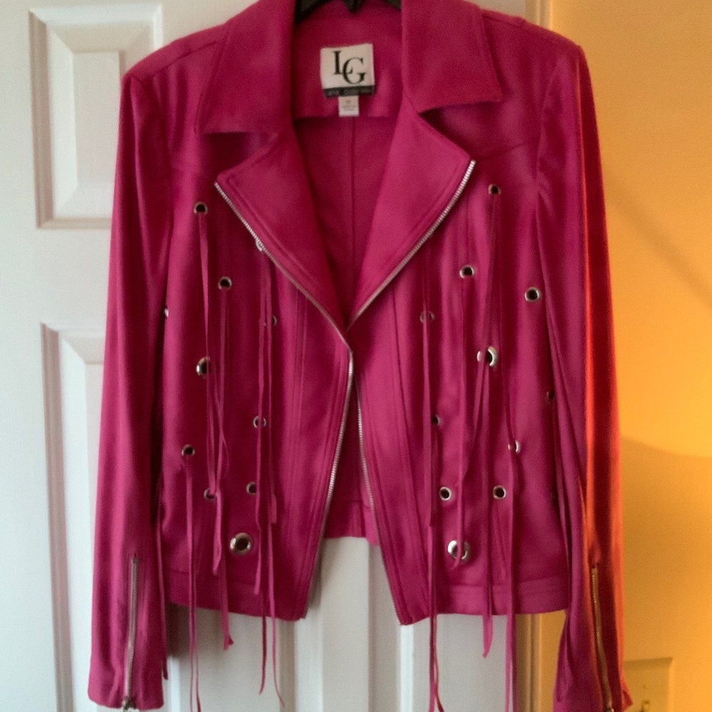 LG Lena Gabrielle Pink Leather Jacket
